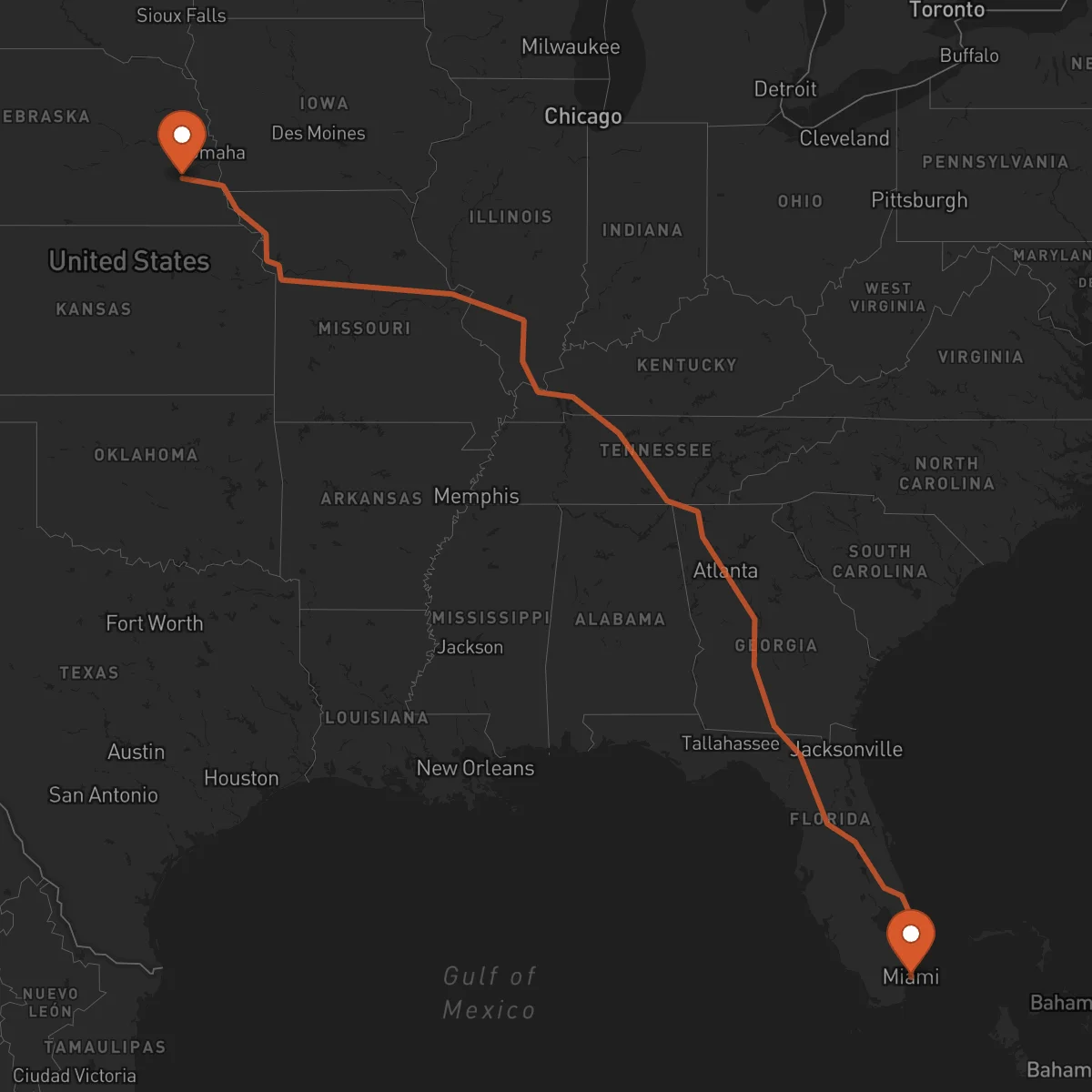 Ruta Lincoln - Miami