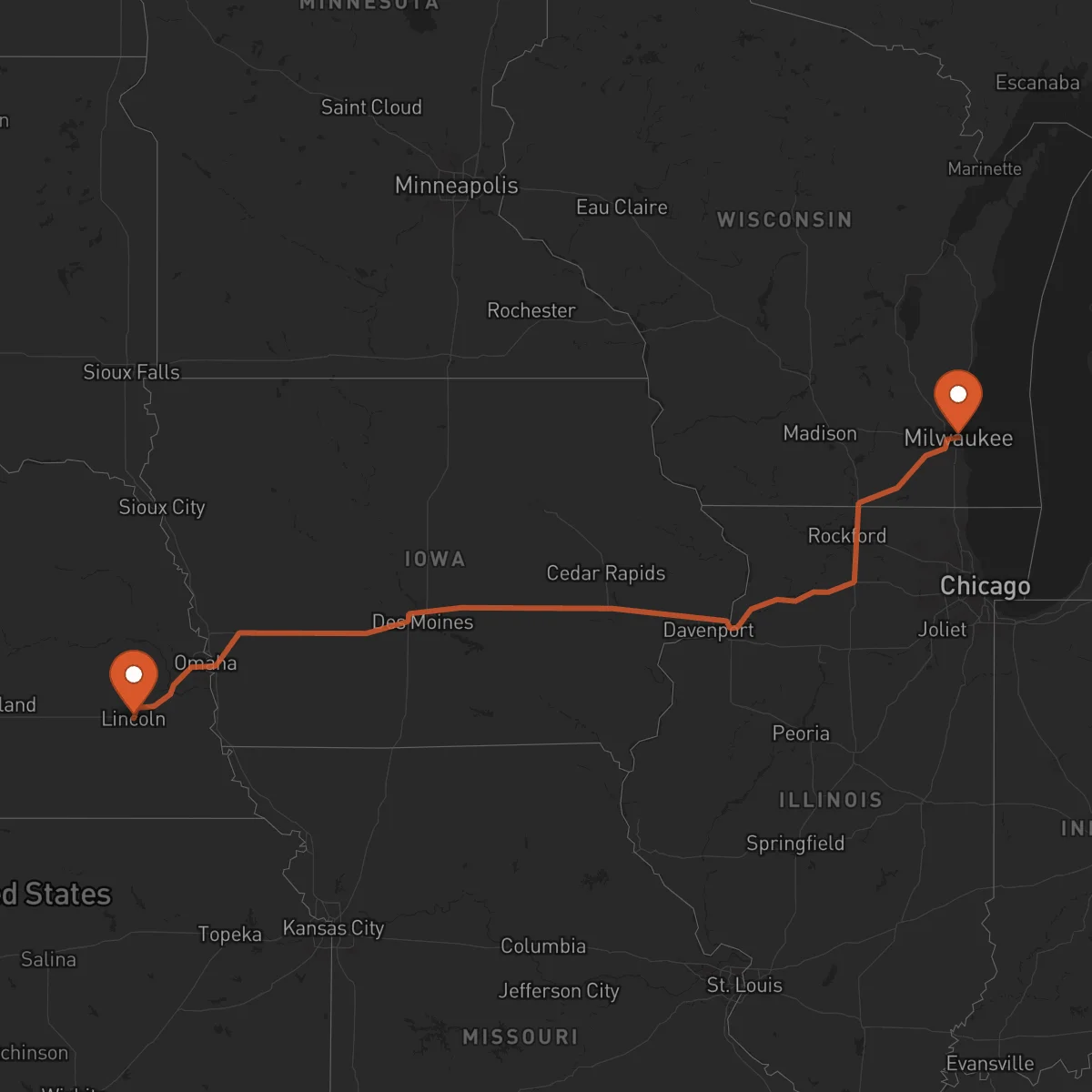 Ruta Milwaukee - Lincoln