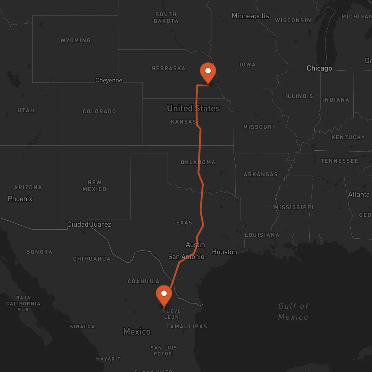 Ruta Monterrey - Lincoln