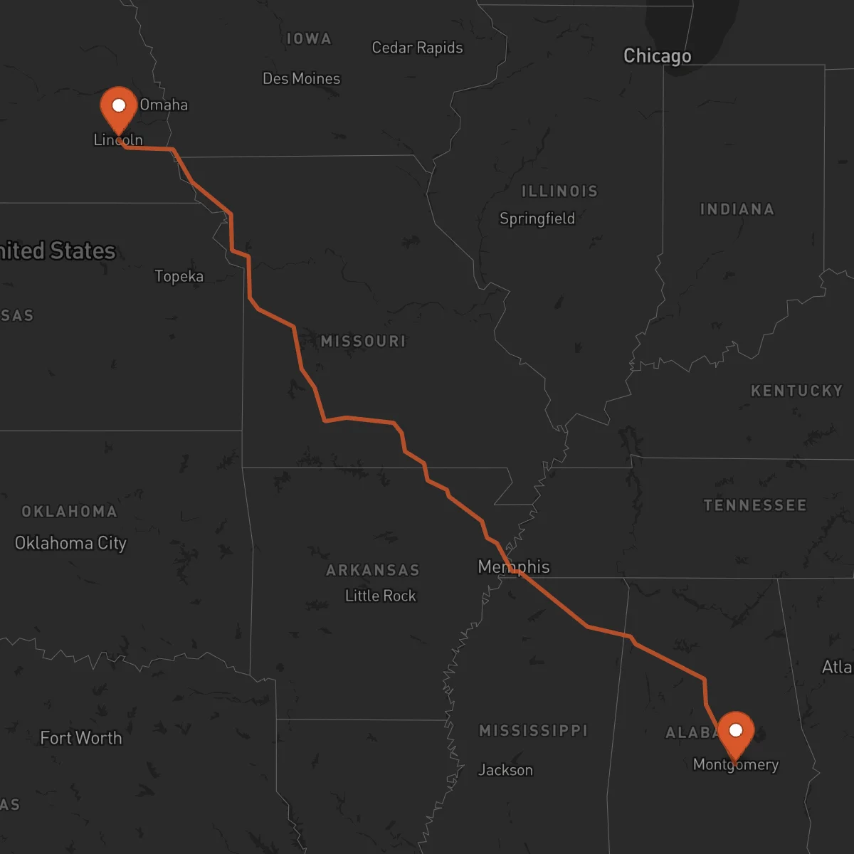 Ruta Lincoln - Montgomery