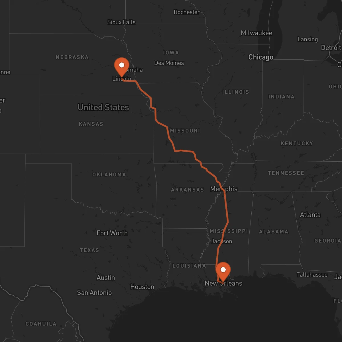 Ruta Lincoln - New Orleans
