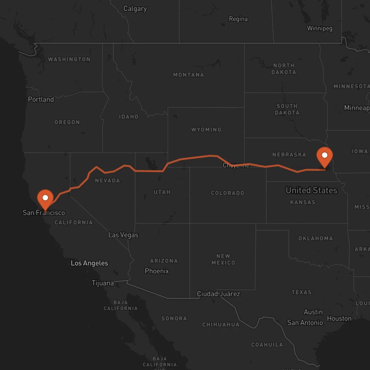 Ruta Lincoln - Oakland