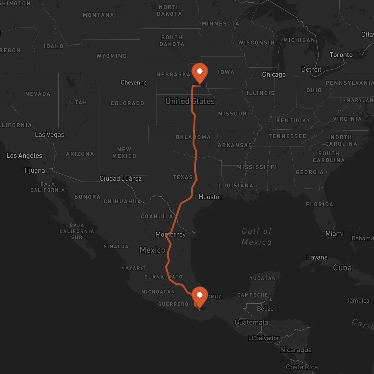 Ruta Oaxaca de Juárez - Lincoln