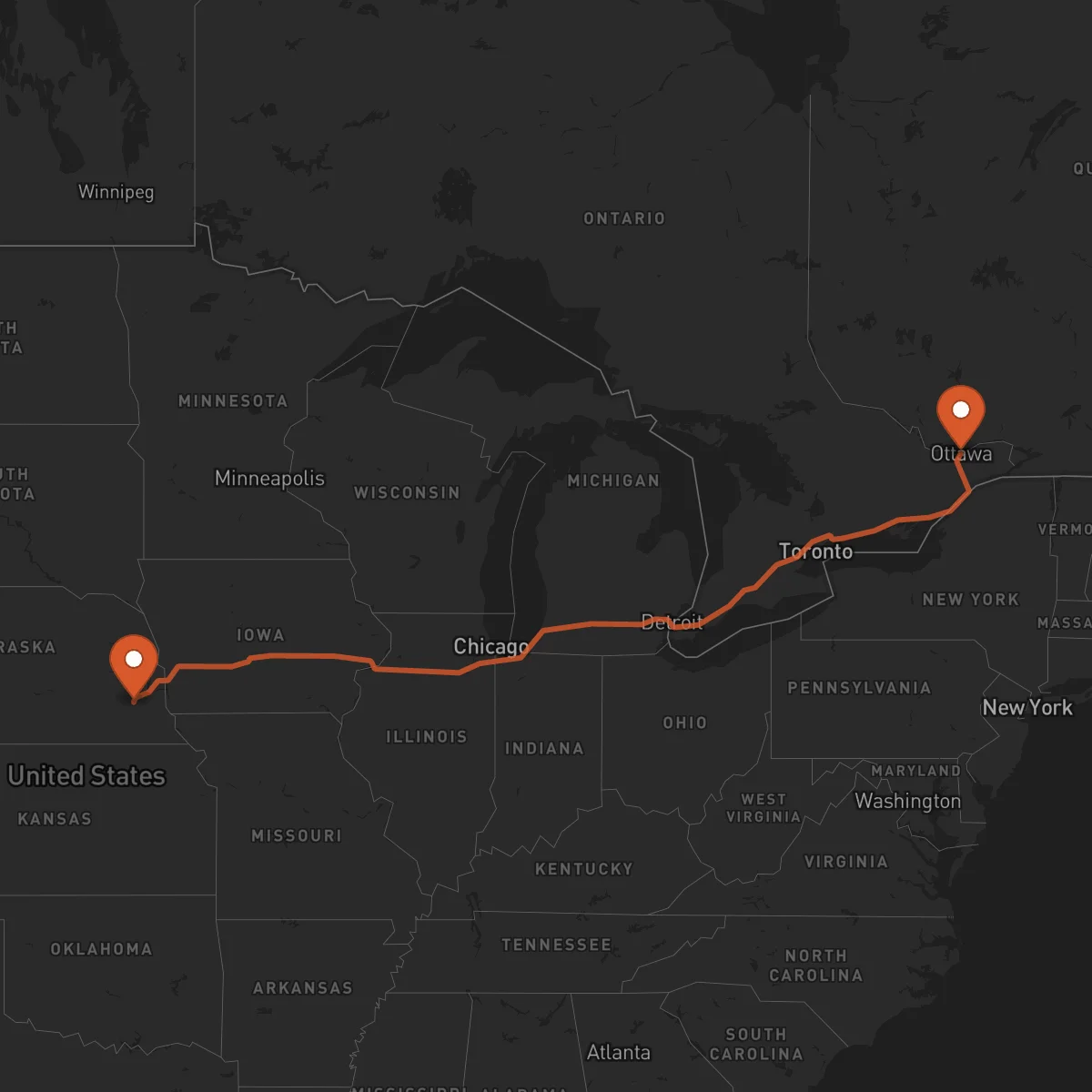 Ruta Ottawa - Lincoln