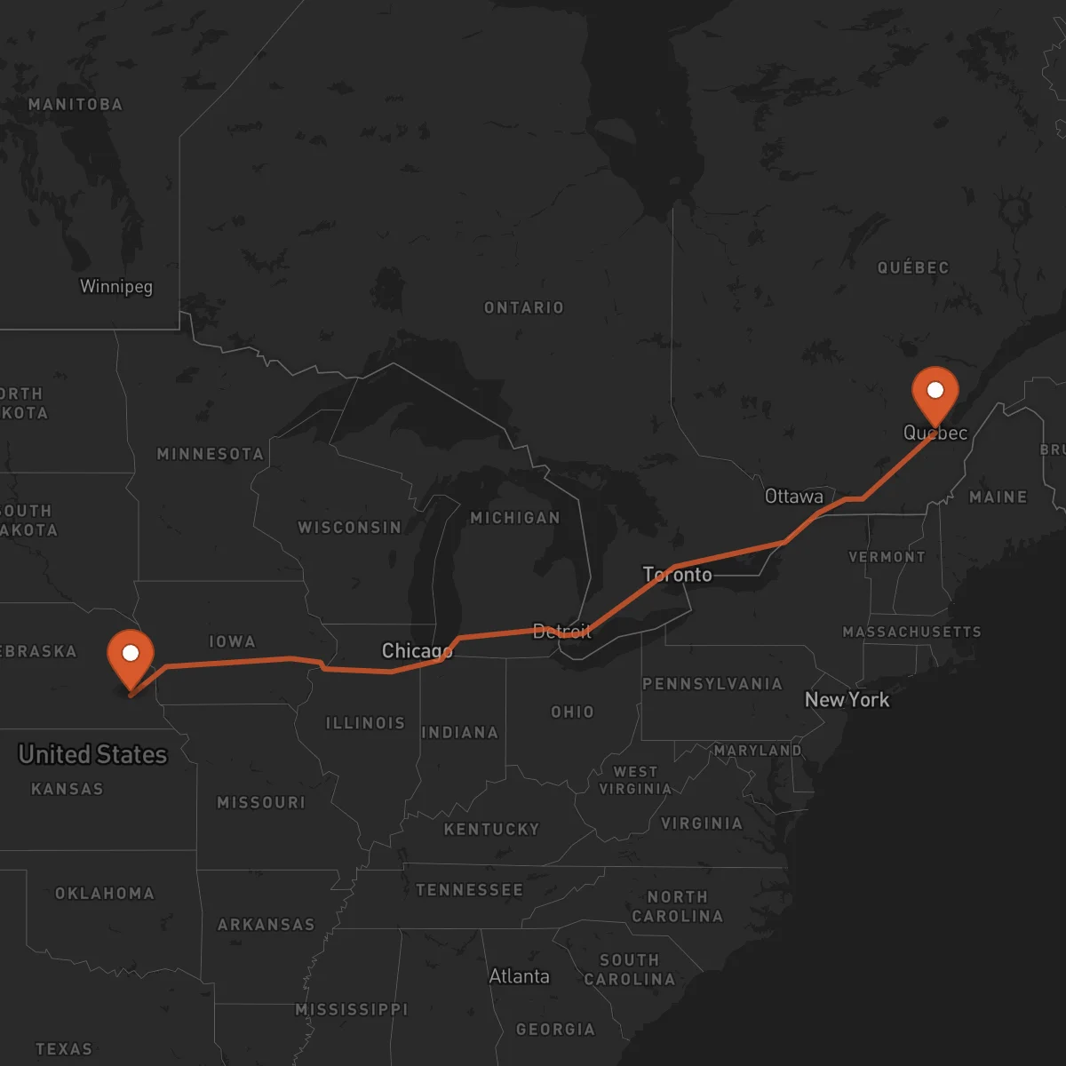 Ruta Lincoln - Cidade de Quebec
