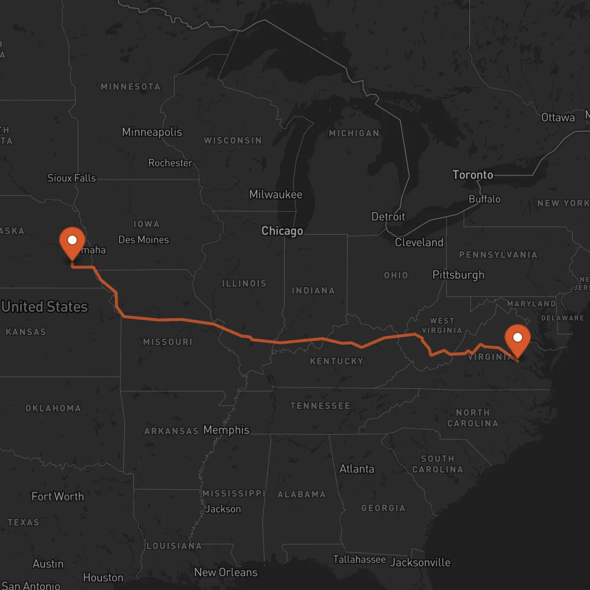 Ruta Lincoln - Richmond