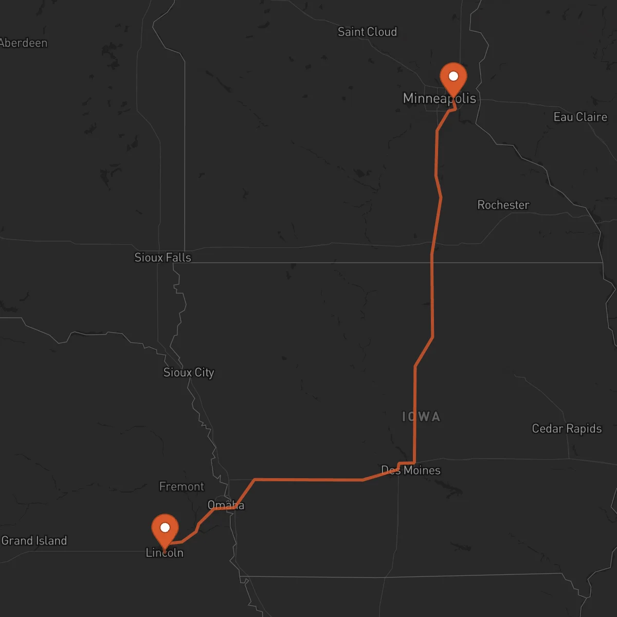 Ruta Lincoln - Saint Paul