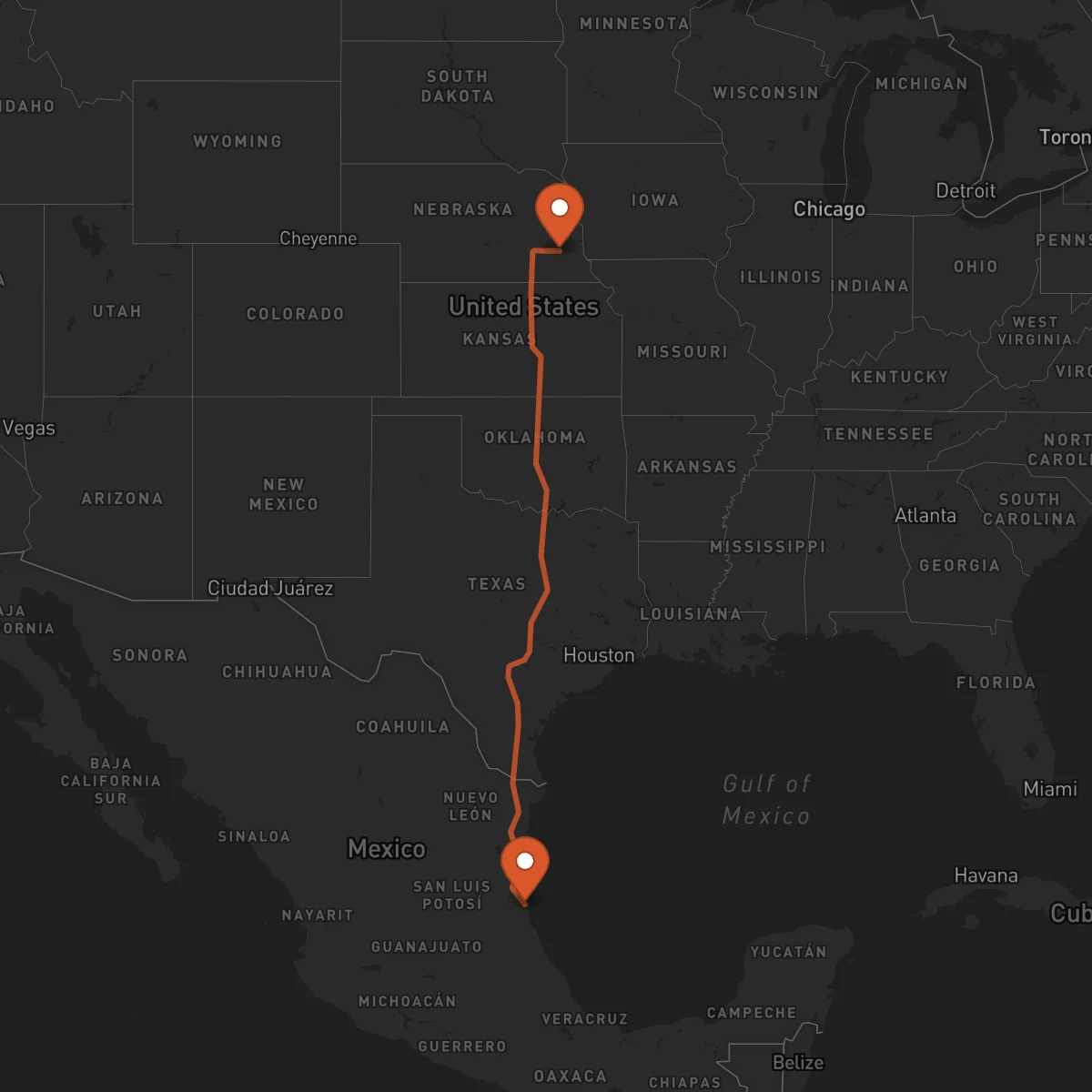 Ruta Tampico - Lincoln