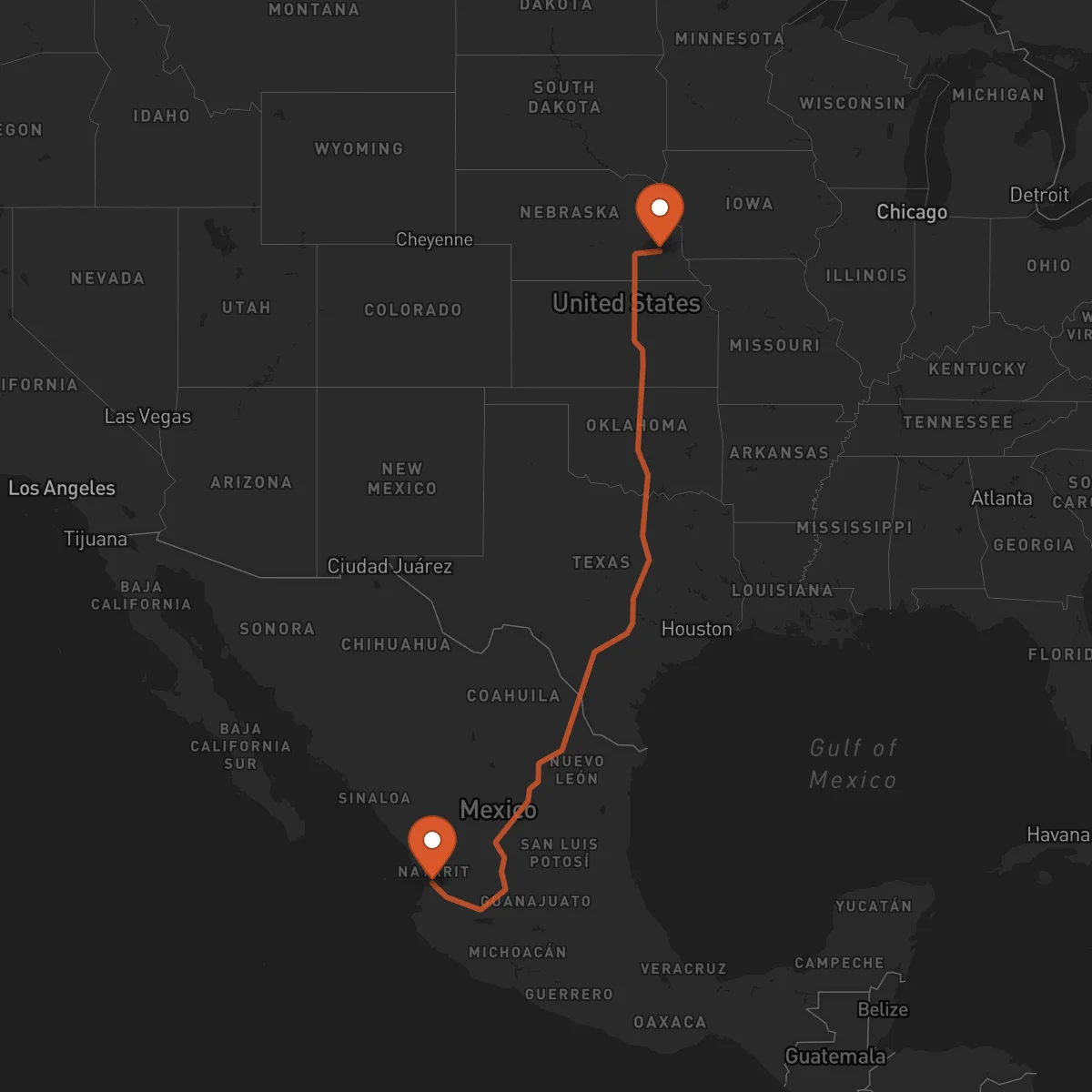 Ruta Tepic - Lincoln