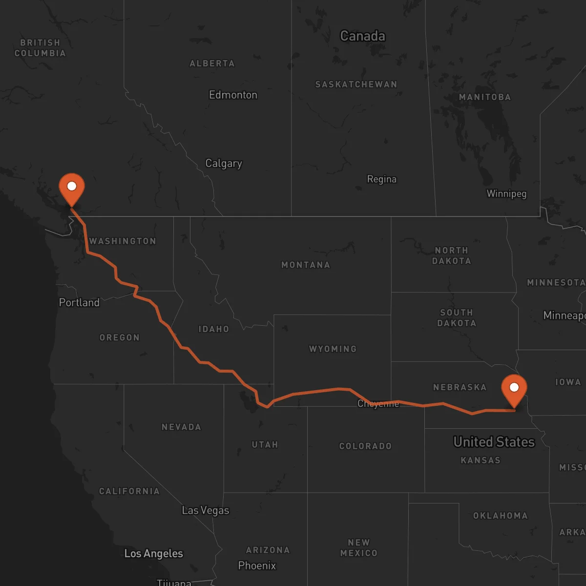 Ruta Vancouver - Lincoln