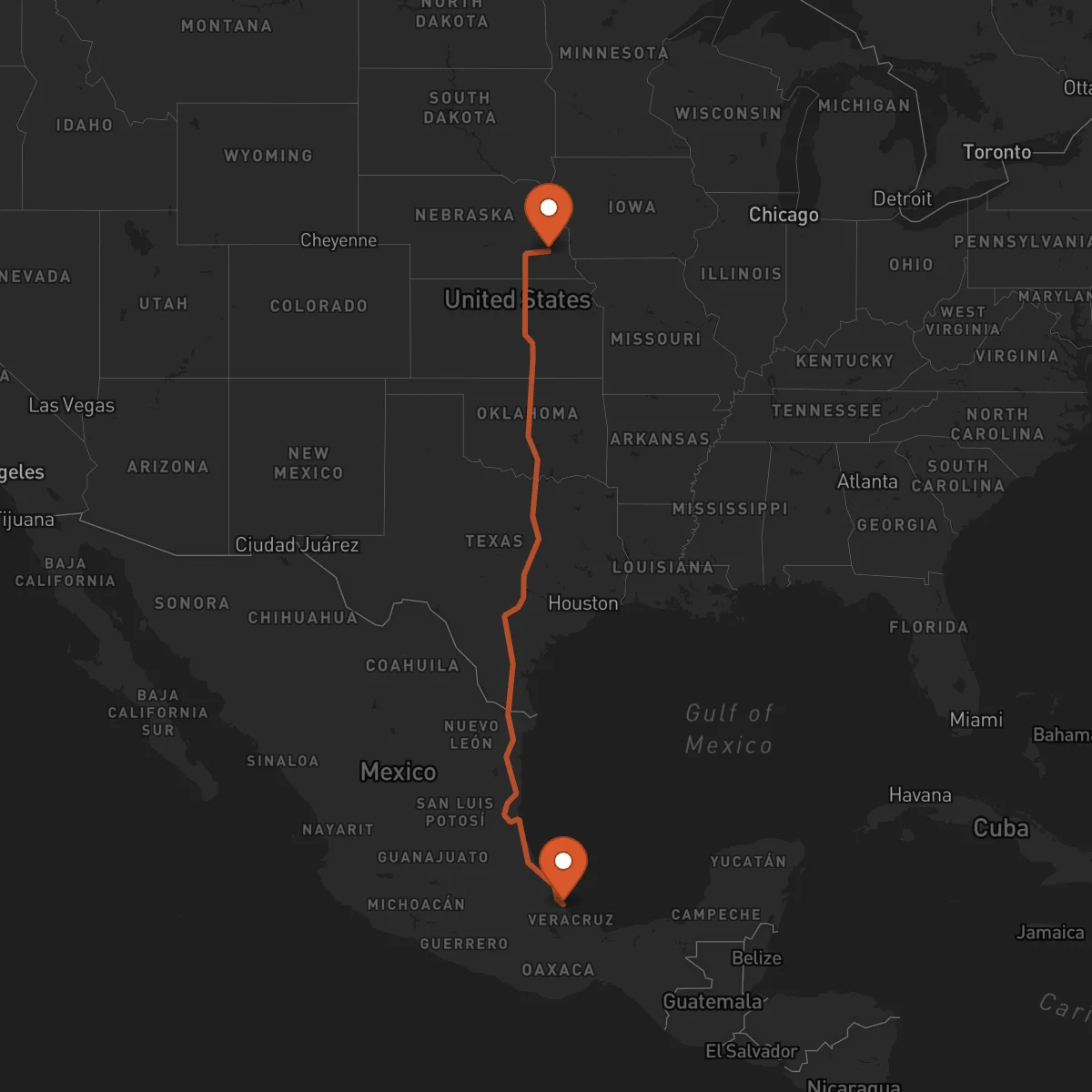 Ruta Veracruz - Lincoln