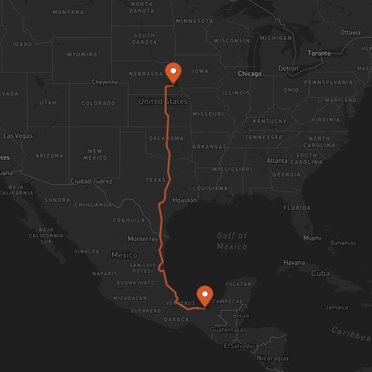 Ruta Lincoln - Villahermosa