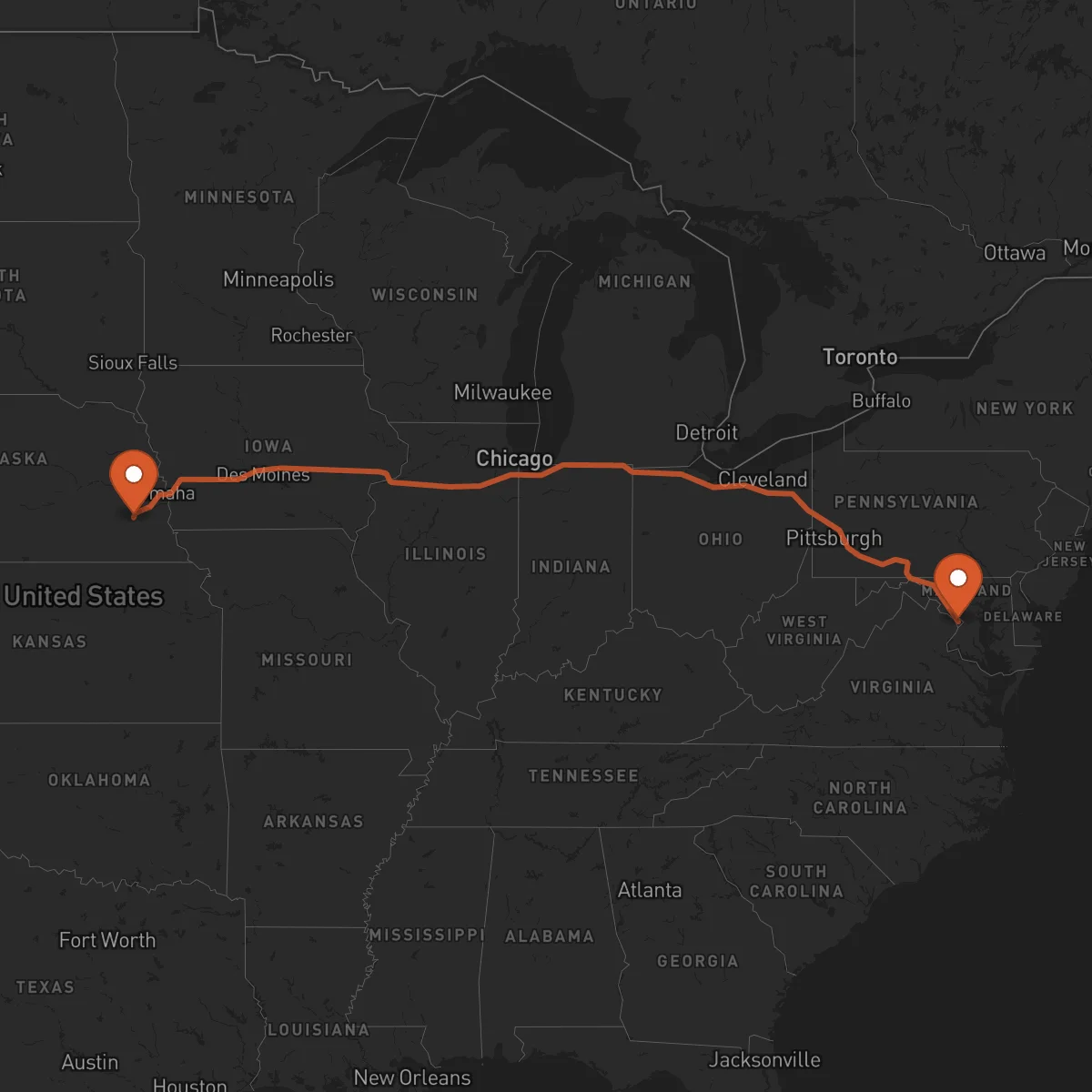 Ruta Washington D.C. - Lincoln
