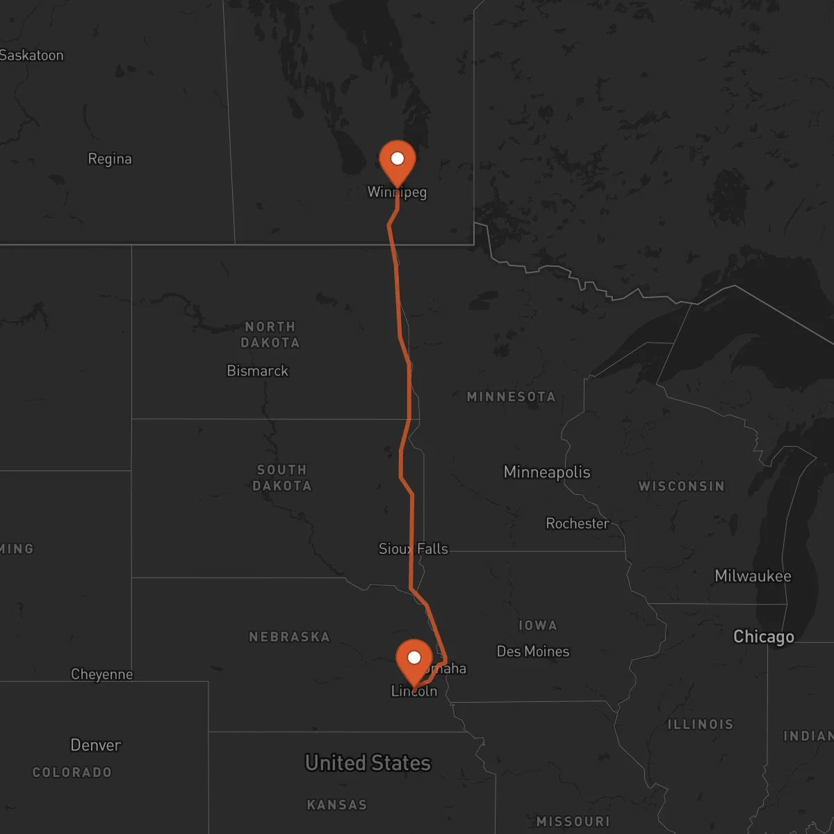 Ruta Lincoln - Winnipeg