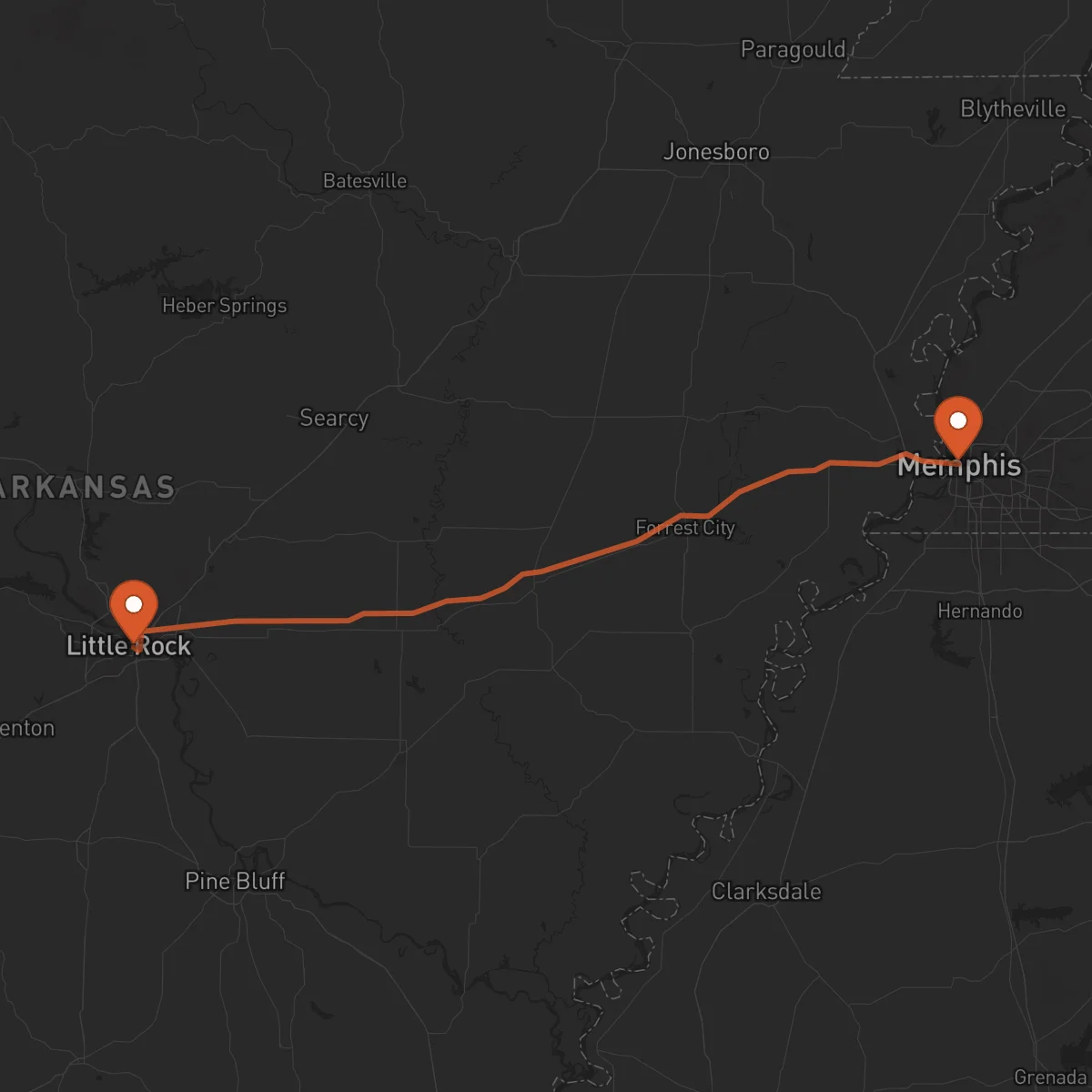 Ruta Memphis - Little Rock