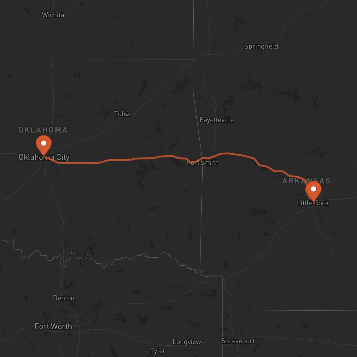 Ruta Oklahoma City - Little Rock