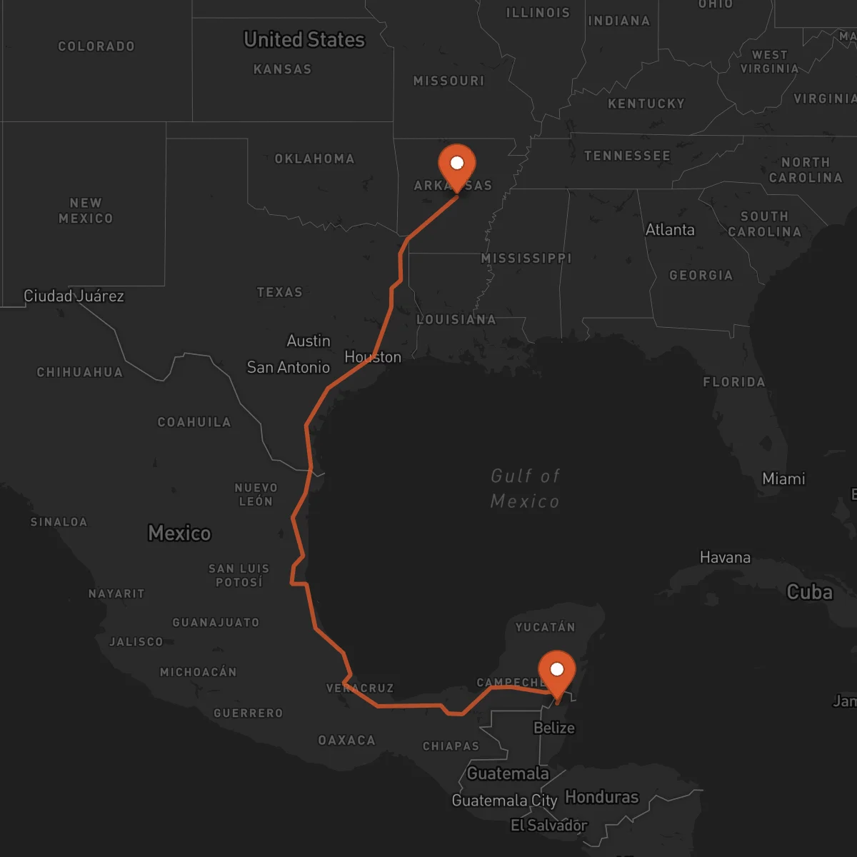 Ruta Orange Walk Town - Little Rock