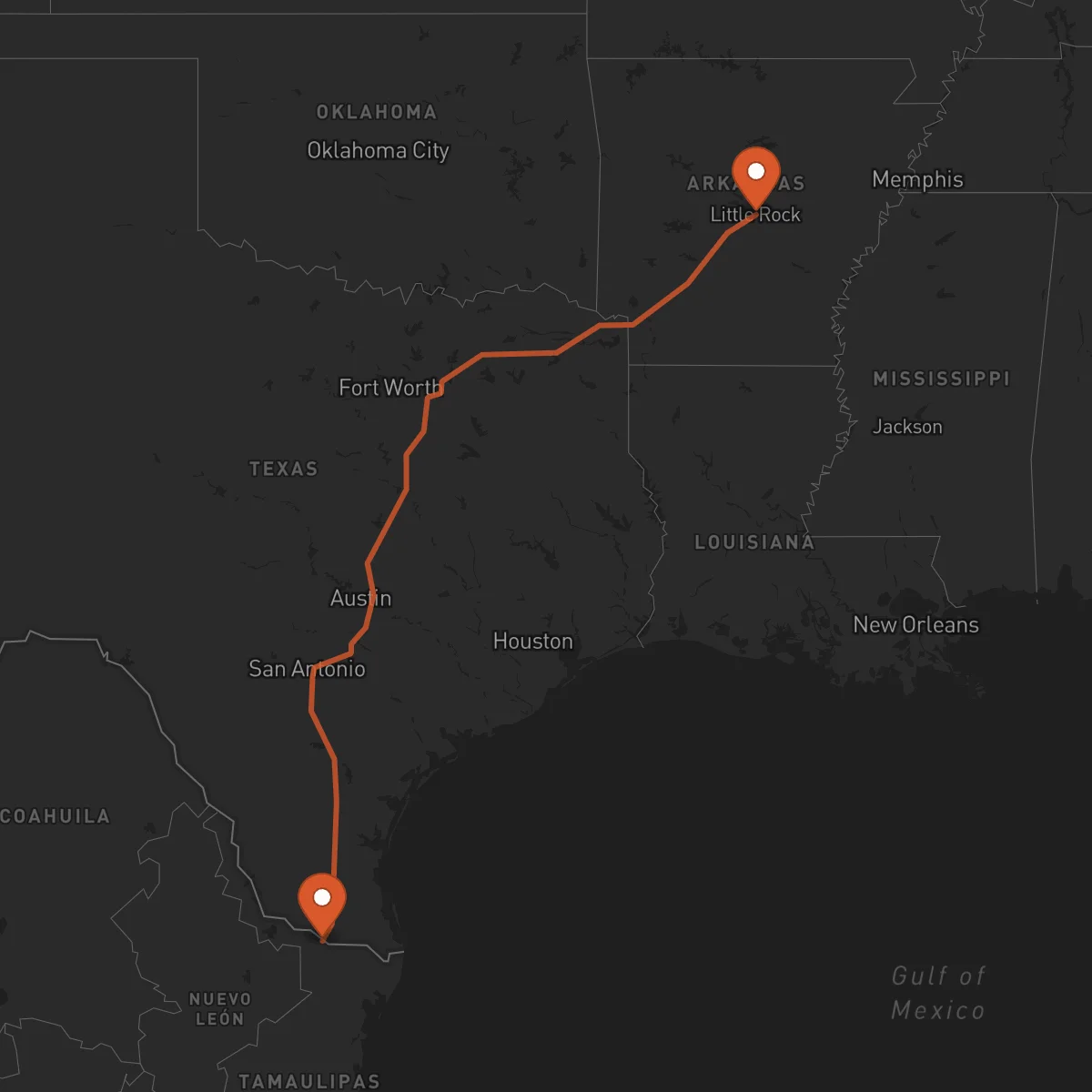 Ruta Little Rock - Reynosa