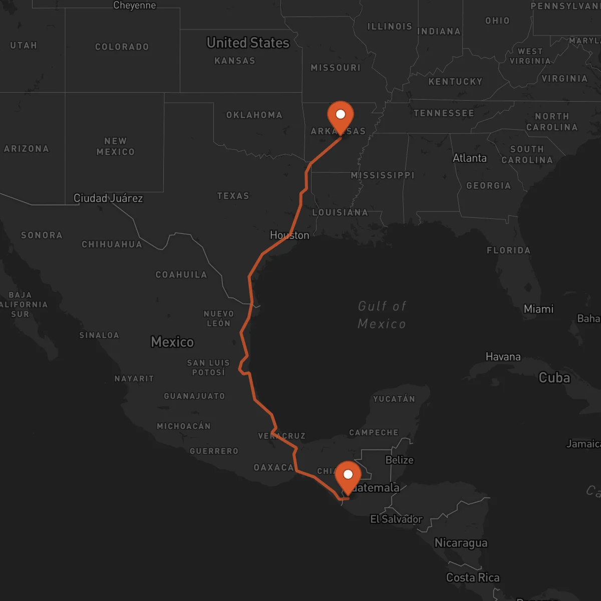 Ruta San Marcos - Little Rock