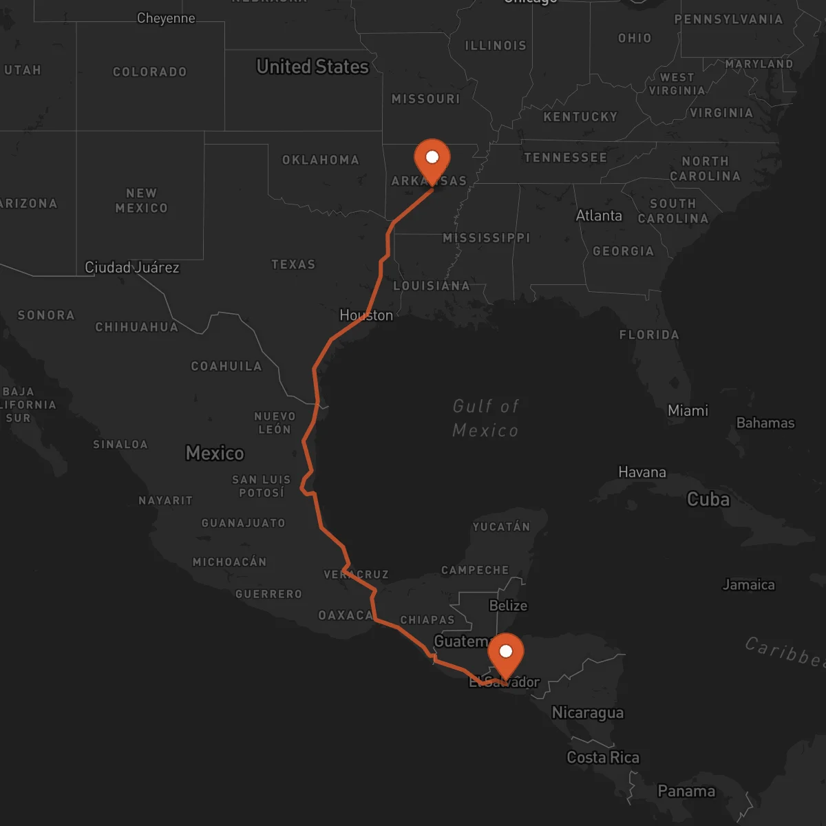 Ruta Little Rock - San Vicente