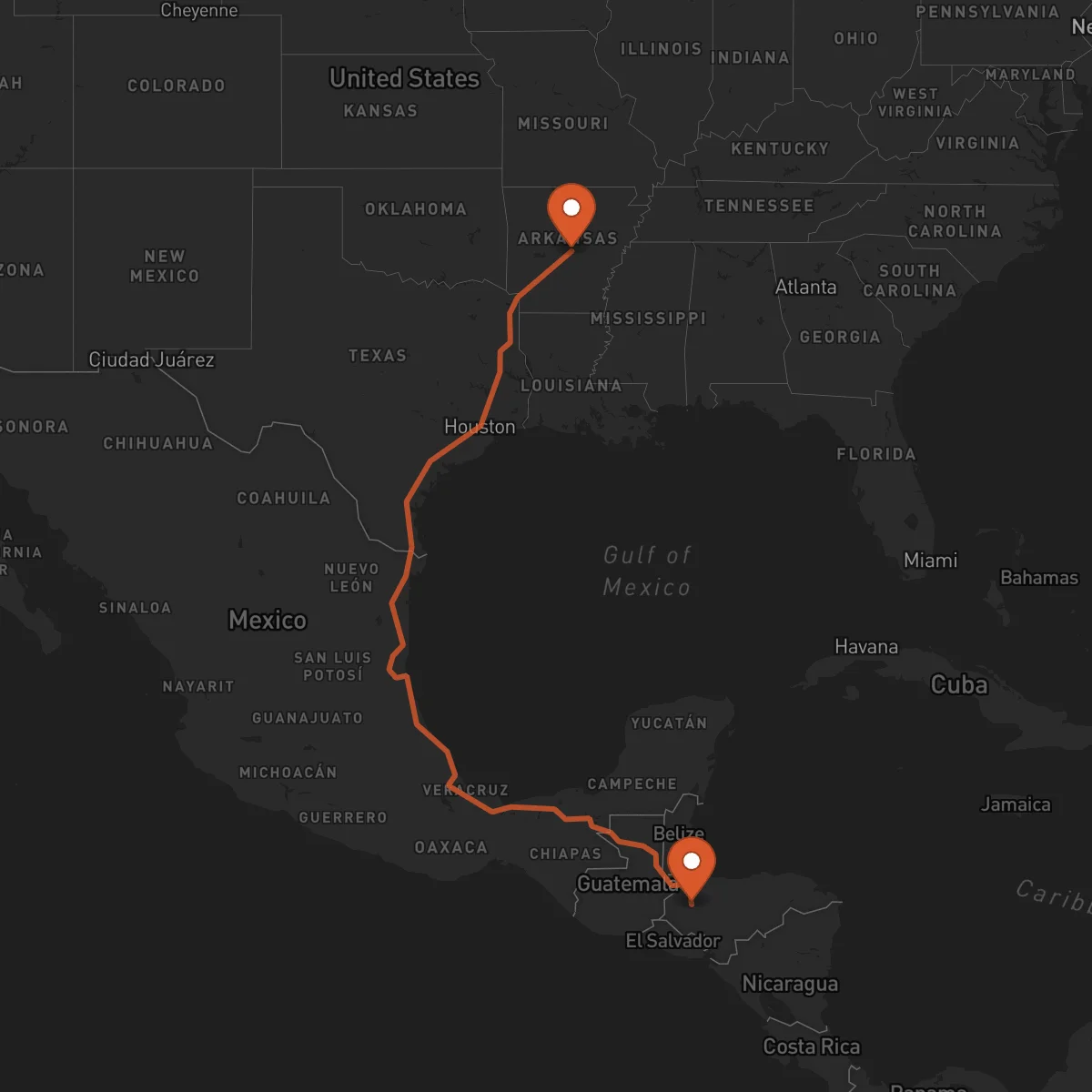 Ruta Little Rock - Santa Bárbara
