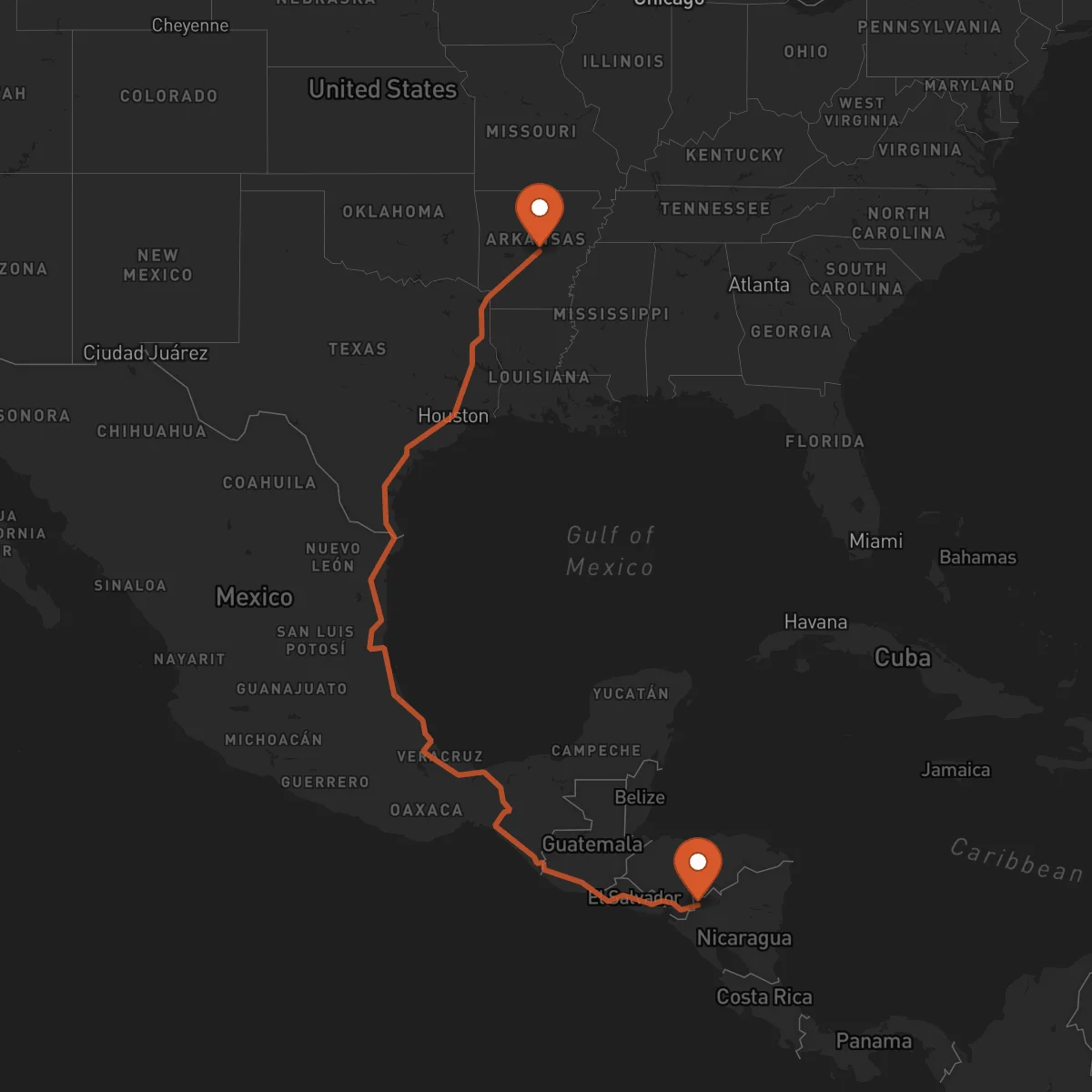 Ruta Little Rock - Somoto