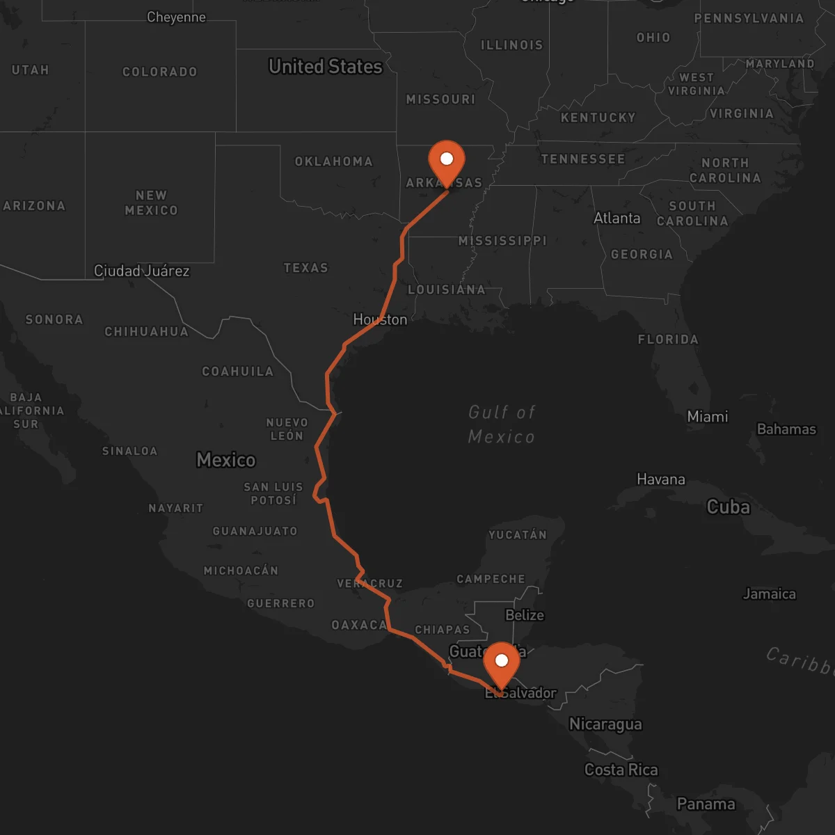 Ruta Little Rock - Sonsonate