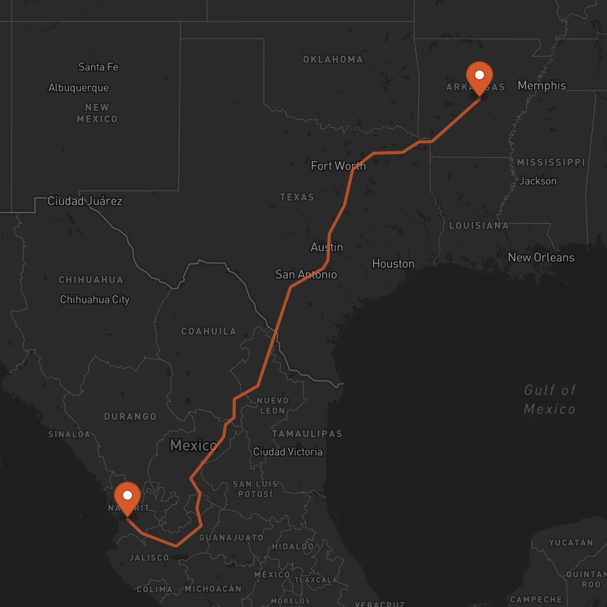 Ruta Tepic - Little Rock