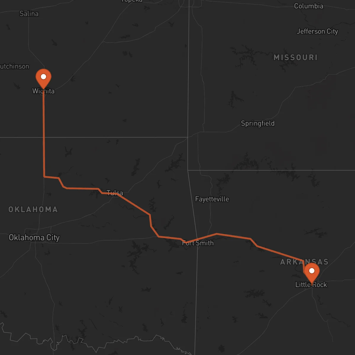 Ruta Wichita - Little Rock