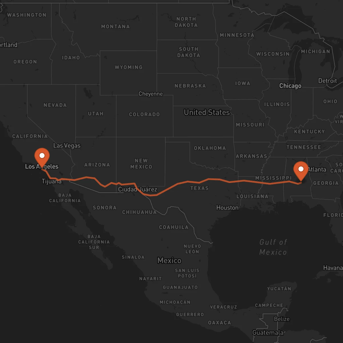 Ruta Long Beach - Montgomery