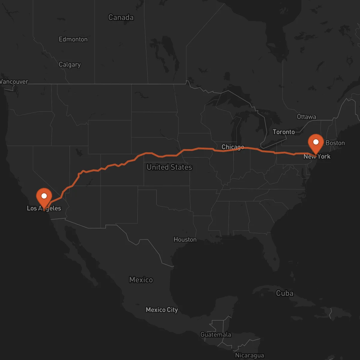 Ruta Newark - Long Beach