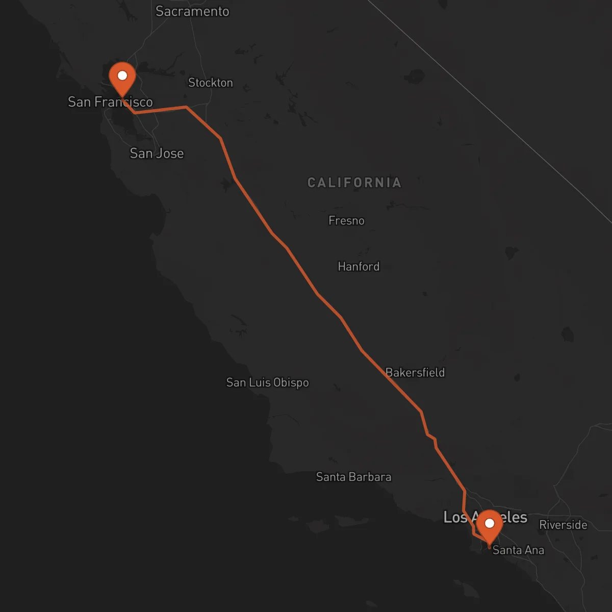 Ruta Long Beach - Oakland