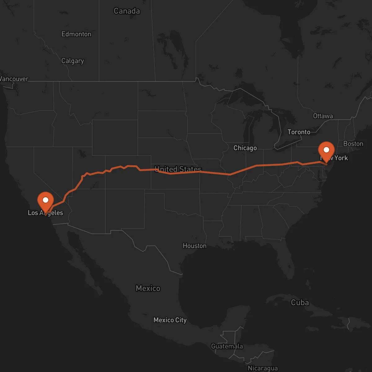 Ruta Long Beach - Philadelphia