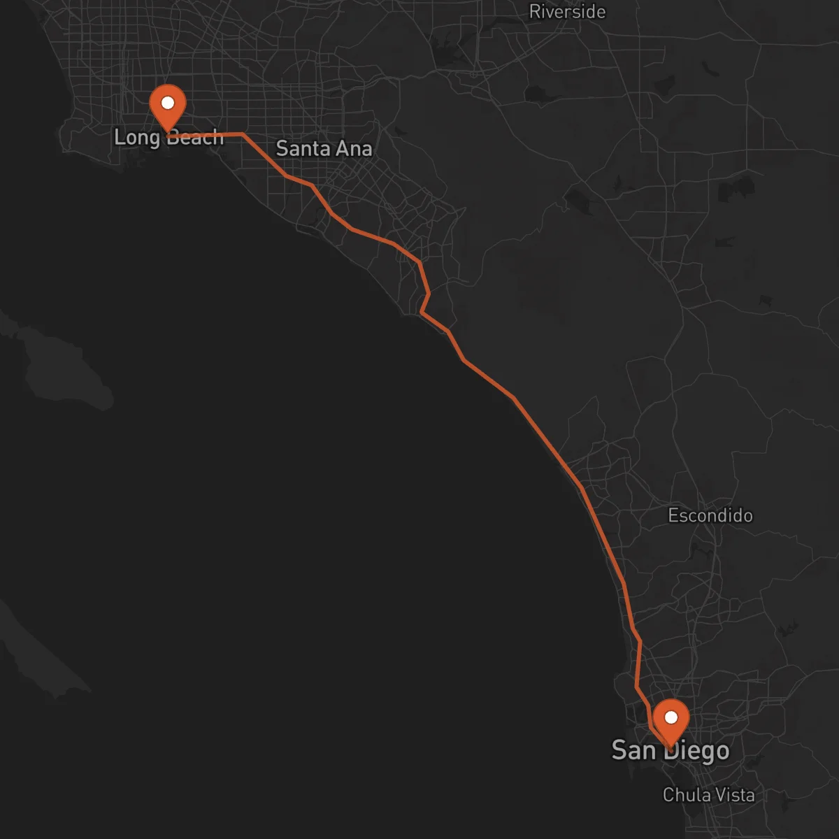 Ruta Long Beach - San Diego
