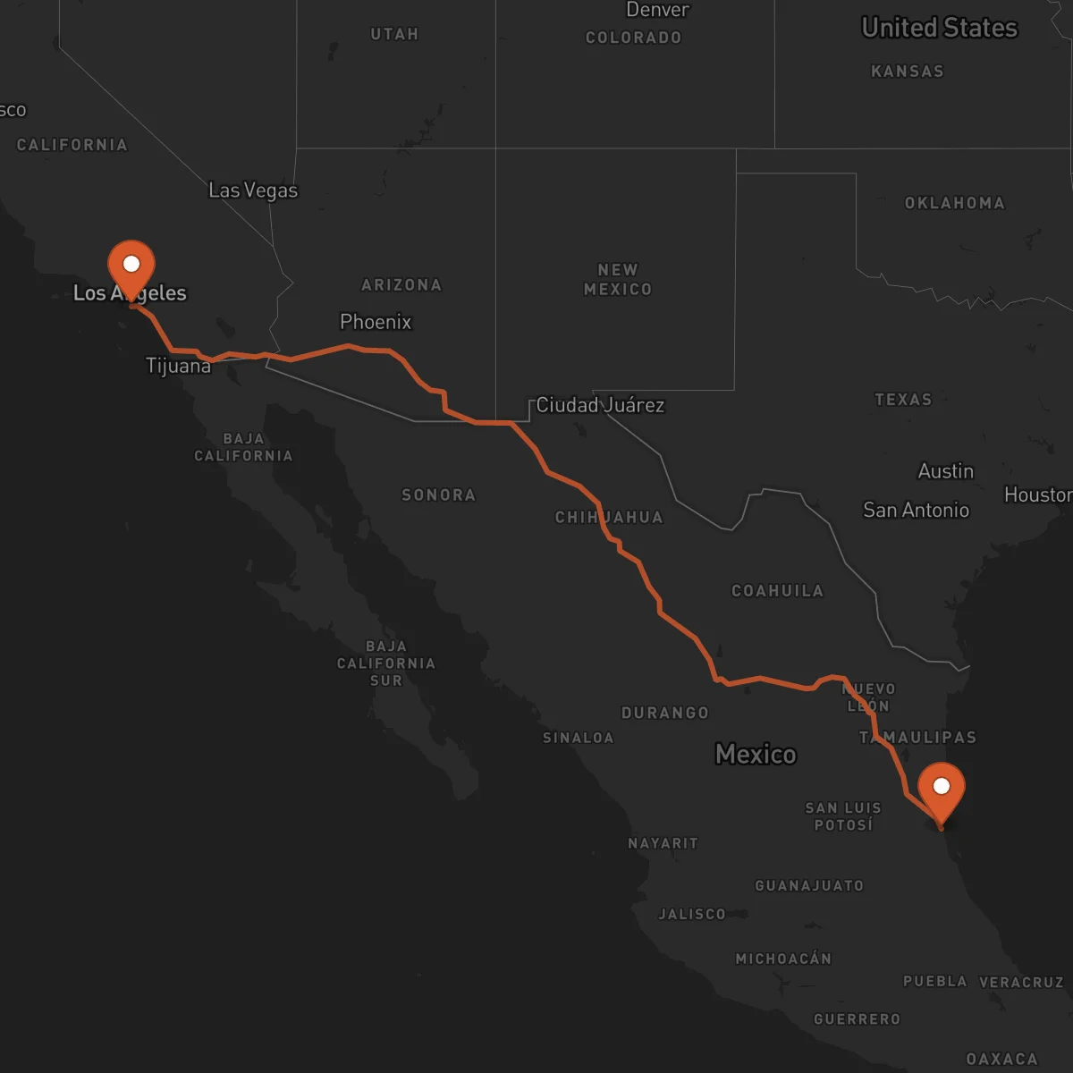 Ruta Tampico - Long Beach