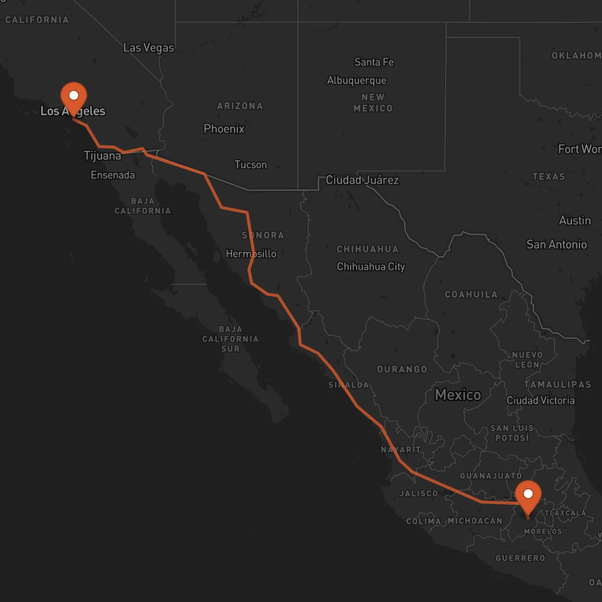 Ruta Toluca - Long Beach