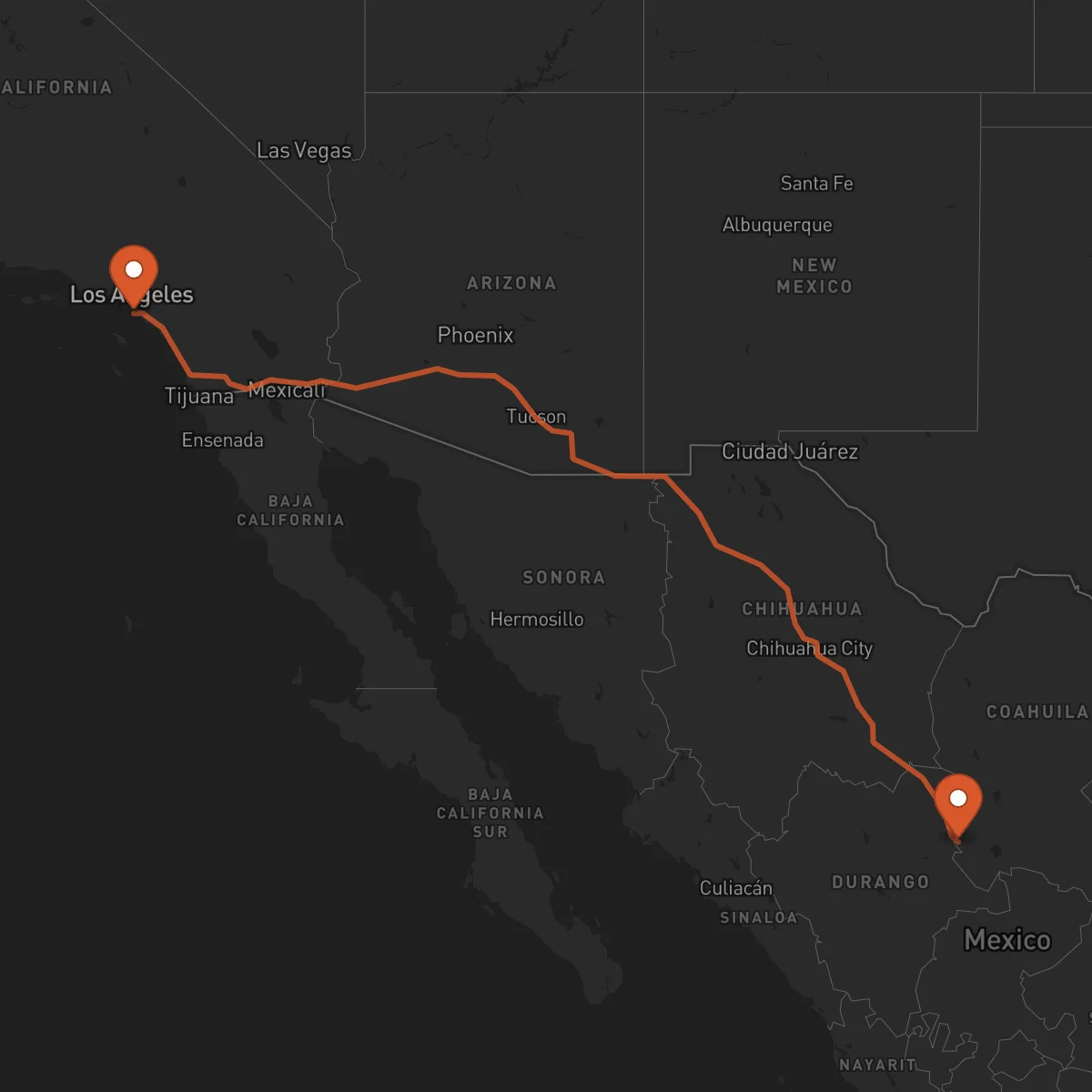 Ruta Torreón - Long Beach