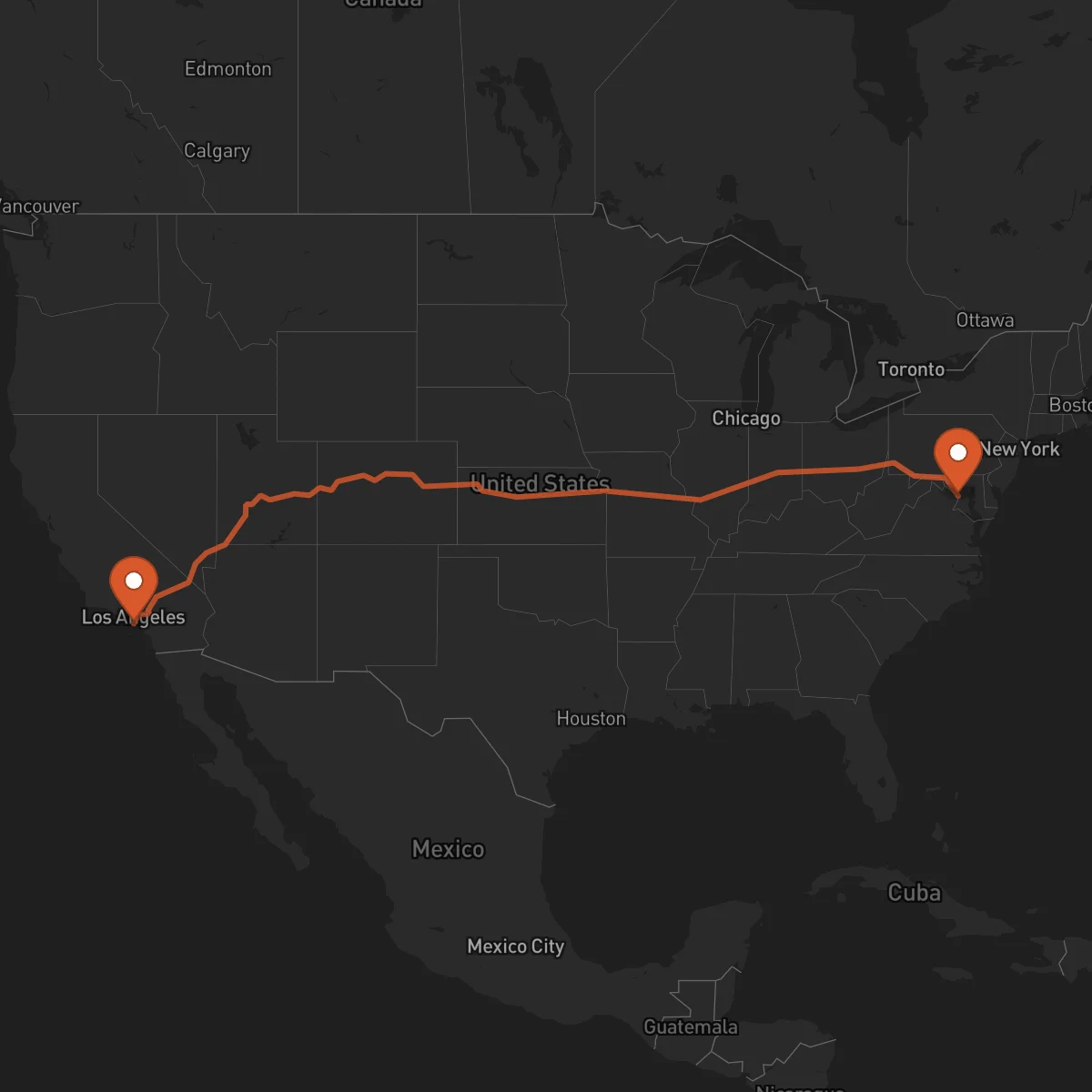 Ruta Long Beach - Washington D.C.