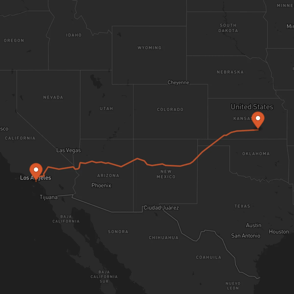 Ruta Long Beach - Wichita