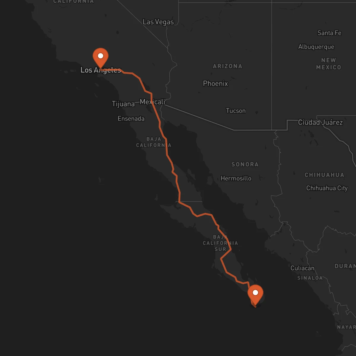 Ruta Los Cabos - Los Angeles