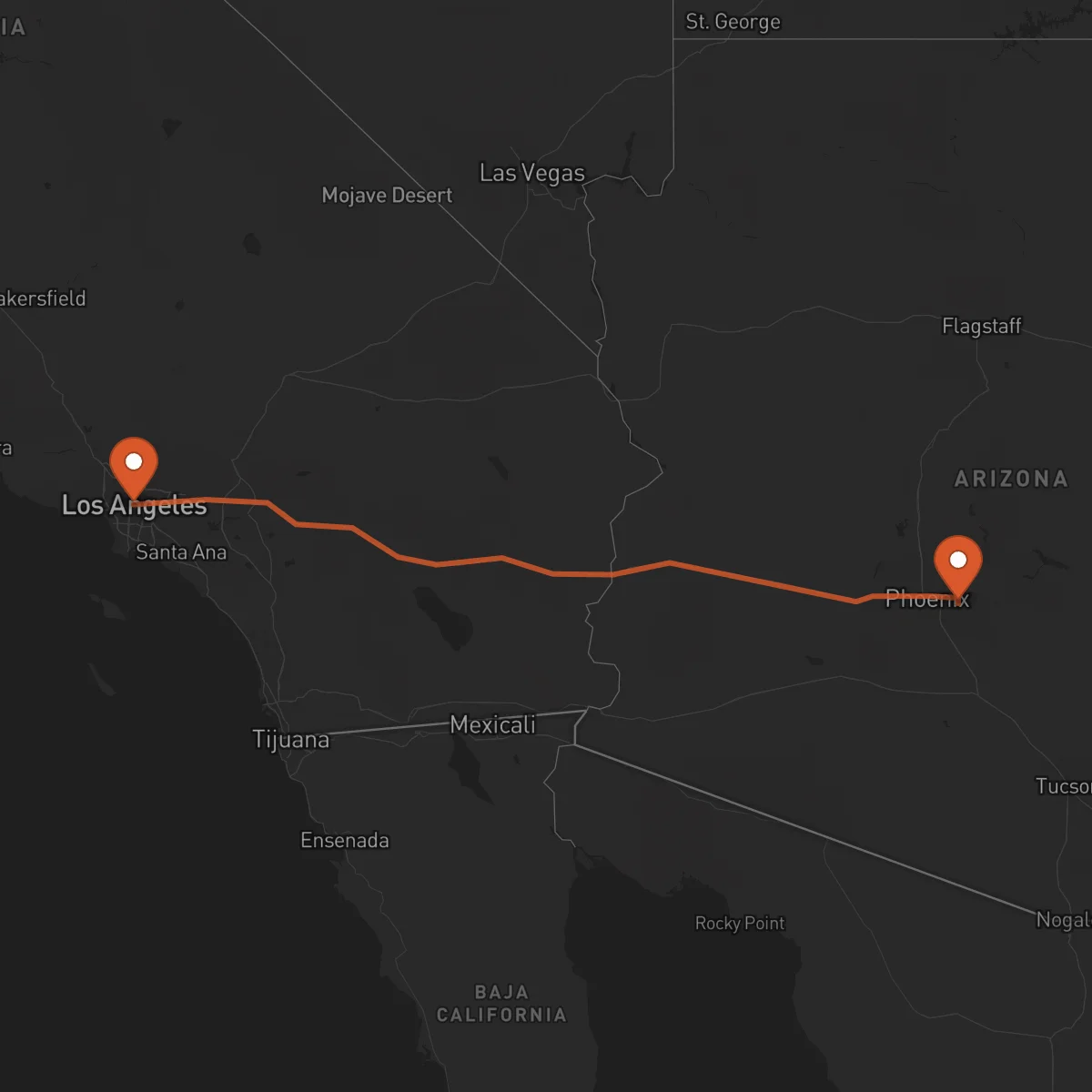 Ruta Los Angeles - Mesa