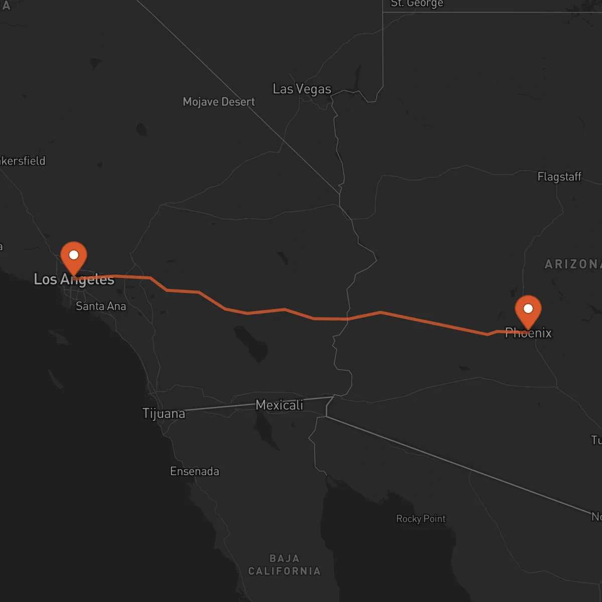 Ruta Los Angeles - Phoenix