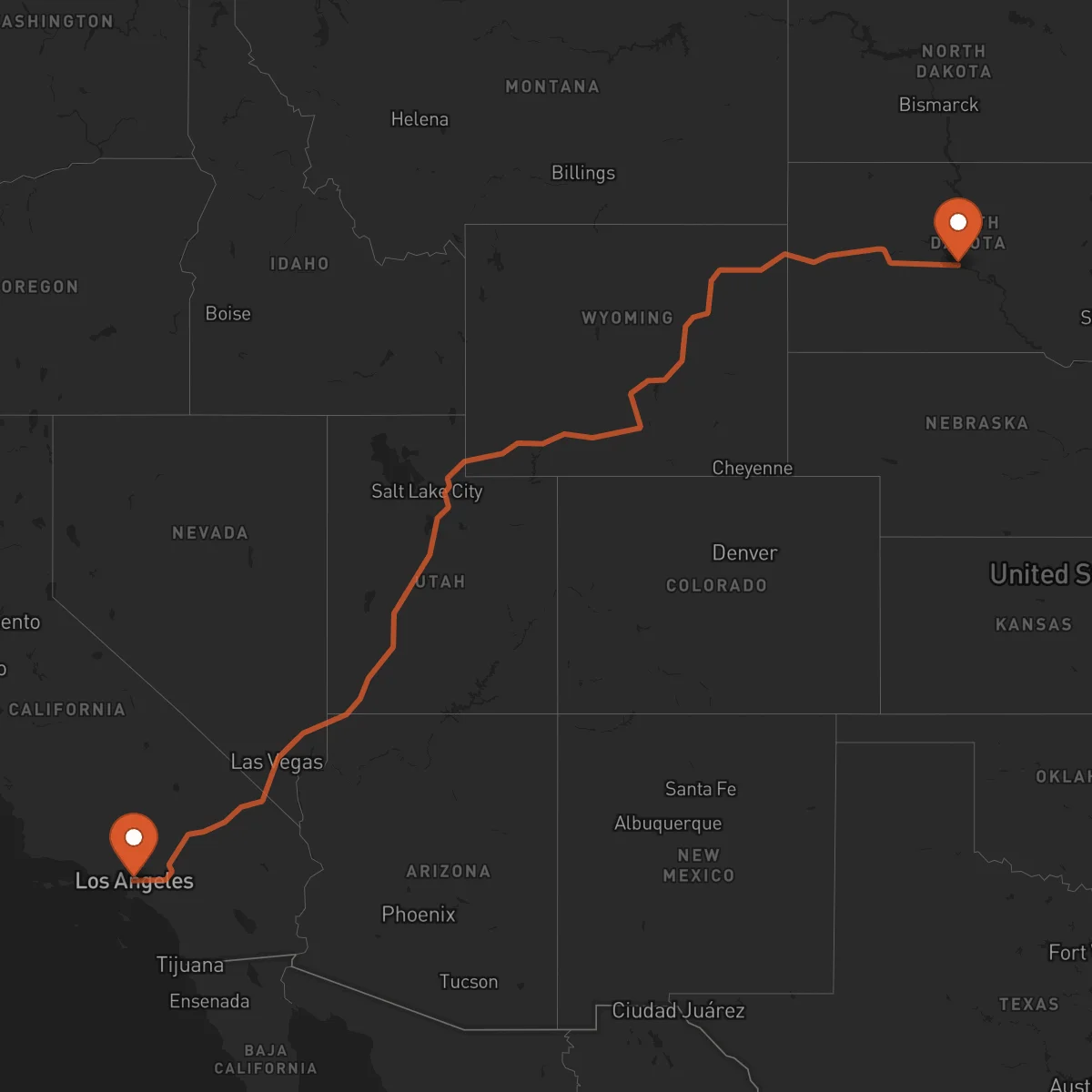 Ruta Los Angeles - Pierre