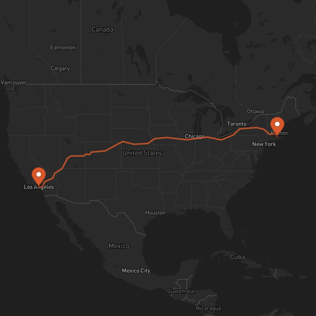Ruta Providence - Los Angeles