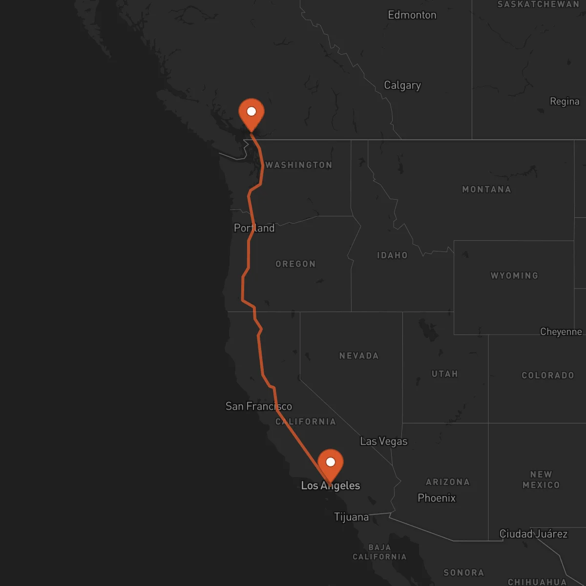 Ruta Surrey - Los Angeles