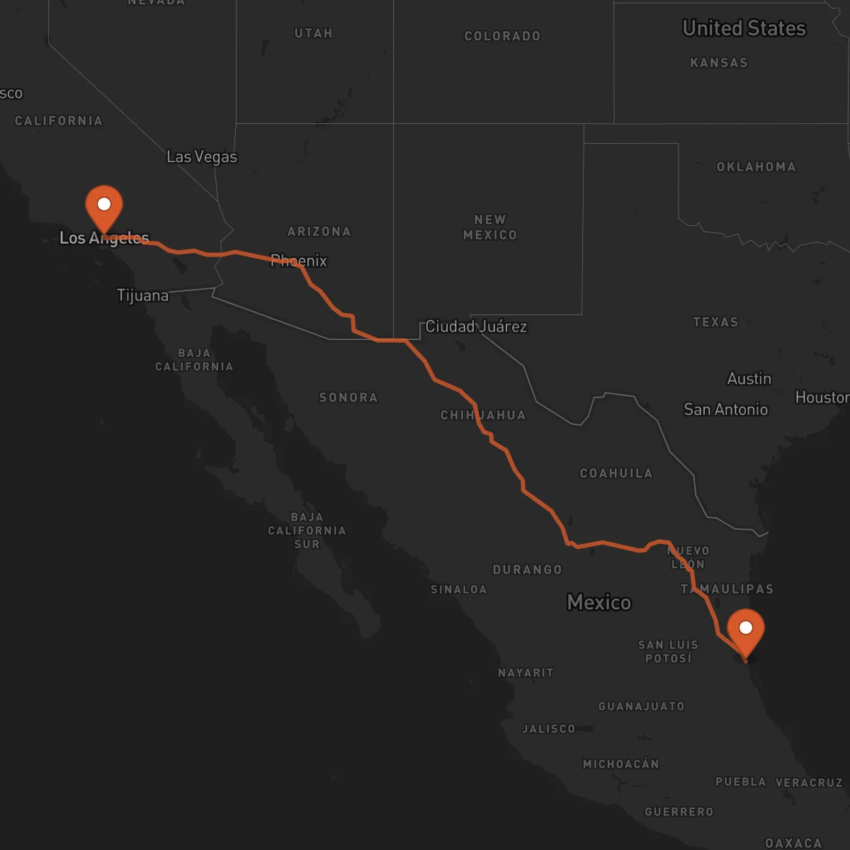 Ruta Los Angeles - Tampico