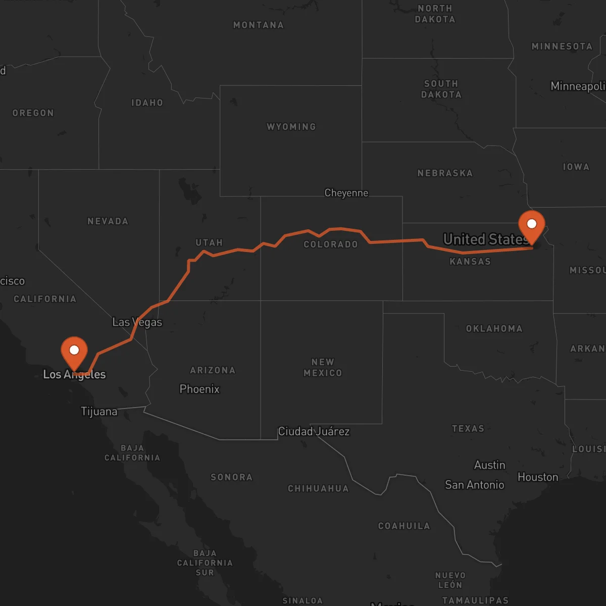 Ruta Topeka - Los Angeles