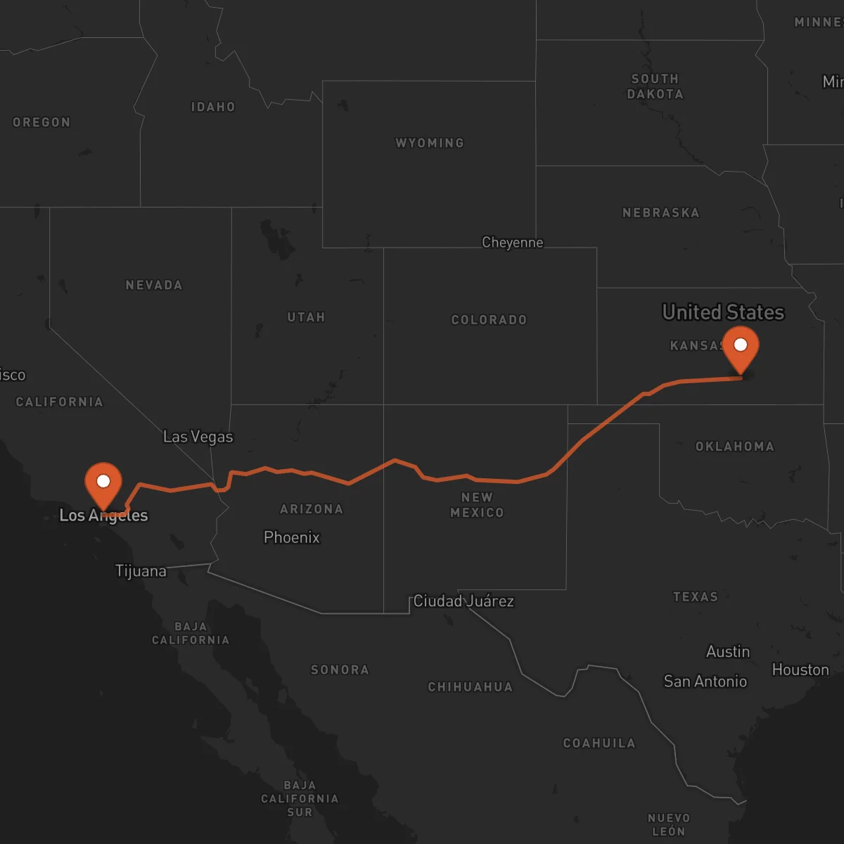 Ruta Los Angeles - Wichita