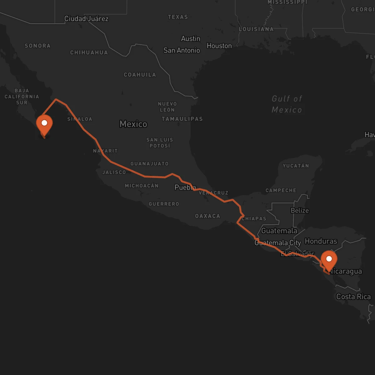 Ruta Manágua - Los Cabos