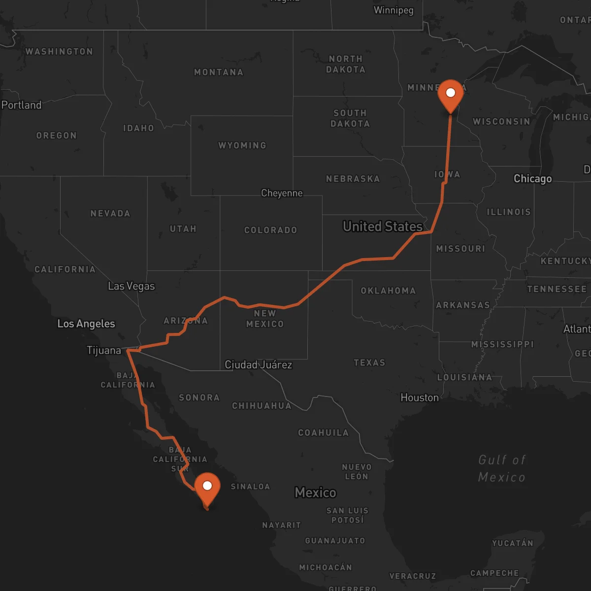 Ruta Minneapolis - Los Cabos